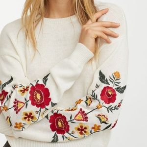knit sweater with embroidery
